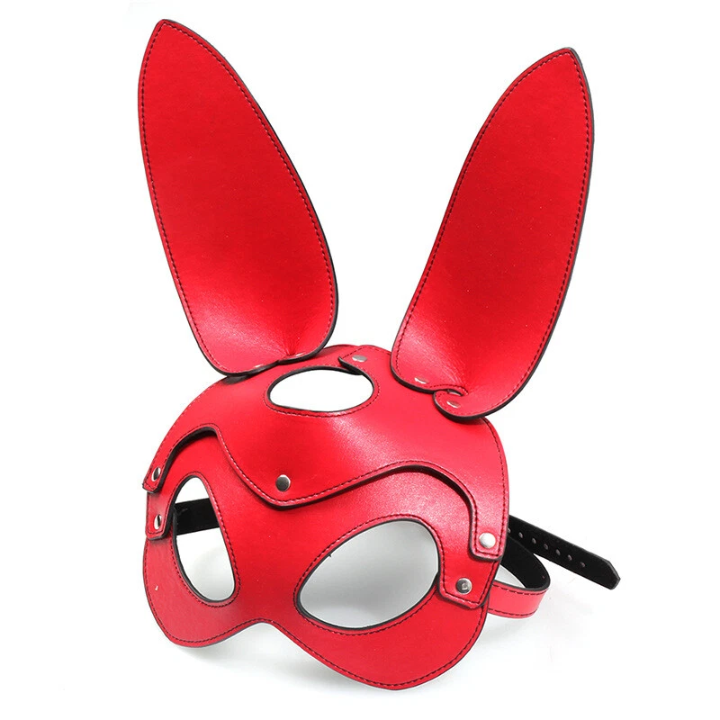 Leather Head Cover, Rabbit Mask Mask Eye Mask Toy Performance Mask Dressing Up - Image 3 of 4