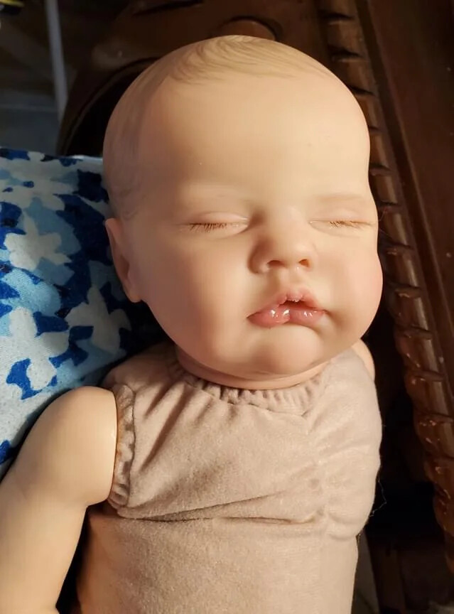 19in Finished Painted Reborn Baby Doll Quinbee Newborn Gift 3D
