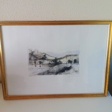 Antonio Del Donno incisione acquaforte su cartoncino reggia di Caserta Benevento