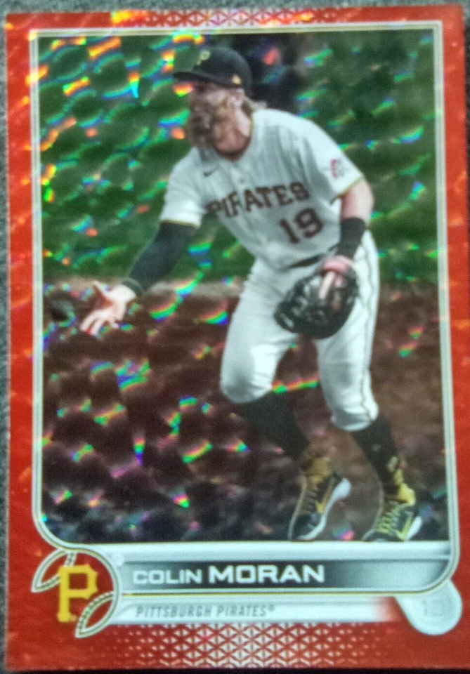 2022 Topps MLB SERIE 1 Orange Foilboard /299 Card #317 COLIN MORAN Pirates - Image 3 of 4
