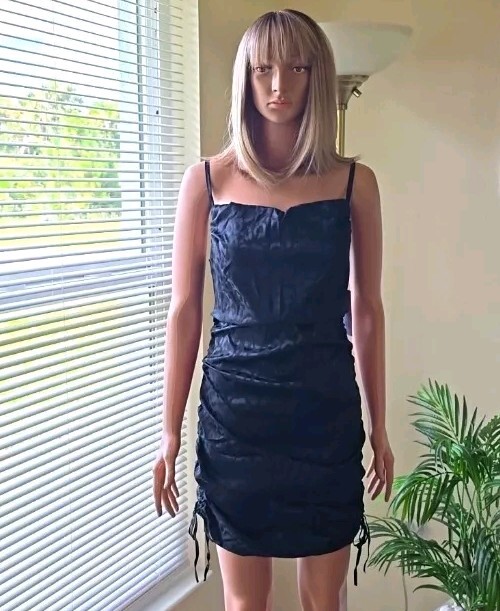 wild fable ruched bodycon dress Women's Sleeveless Ruched Satin Bodycon Dress