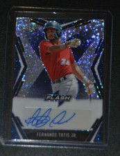 FERNANDO TATIS JR. PADRES 2020 LEAF FLASH BLUE PARALLEL  AUTOGRAPH RC CARD 30/50
