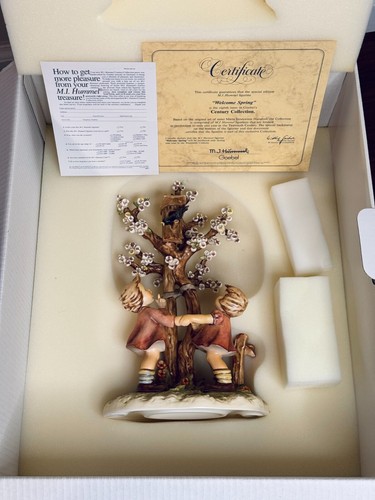 M. J. Hummel Goebel Welcome Spring Figurine #635 with Original Box & COA MINT