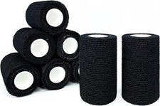 8-Pack 4"x5 Yards Black Self Adhesive Bandage Wrap