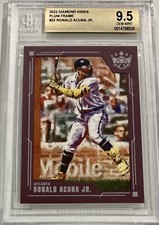 2022 Panini Diamond Kings #22 Ronald Acuna Jr. PLUM FRAME BGS 9.5 GEM MINT