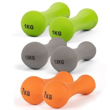 Pair of Neoprene Dumbbell Weight Suitable for Home & Gym Exercise 1KG 1.5KG 2KG