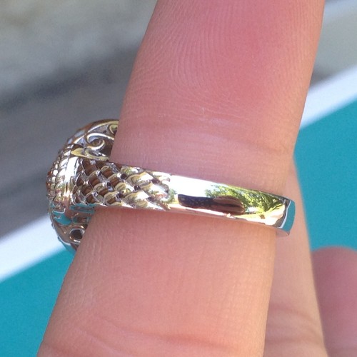 Affinity Diamond Sterling Silver Round Textured Champagne Diamond Ring - Picture 5 of 6