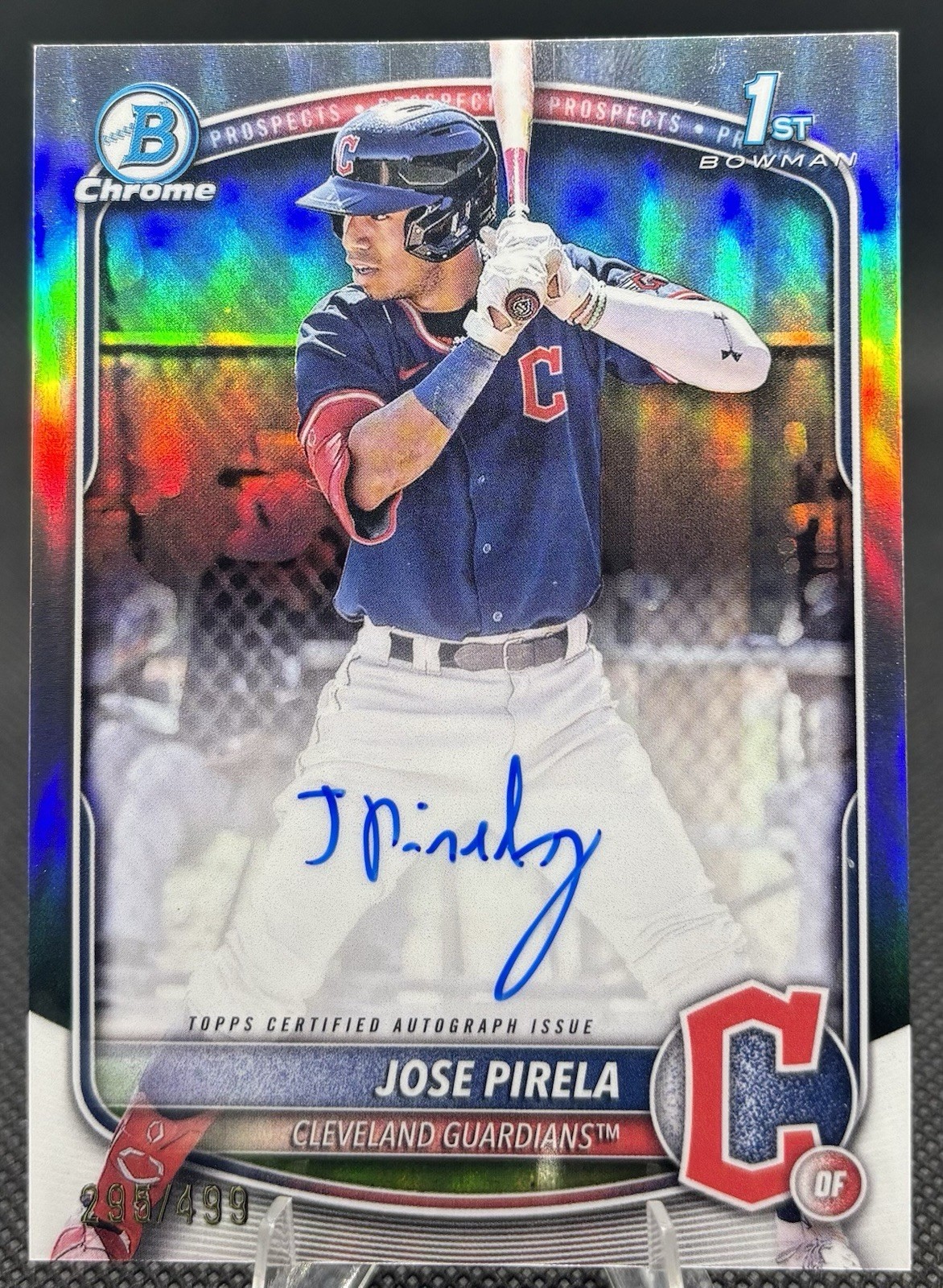 Jose Pirela 2025 Bowman Chrome 1st Refractor Auto /499 Guardians