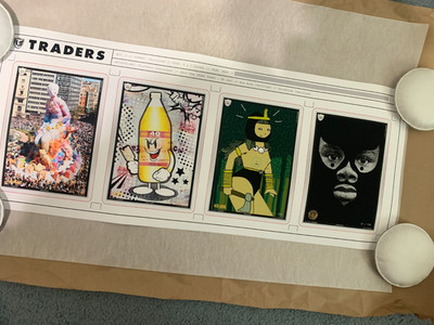 TRADERS Artist Trading Cards  Uncut Printer Proof  avo  one acne fish