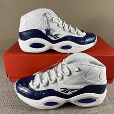 Size 11.5 - Reebok Panini Question Mid Prizm White Blue  HQ1097 Men’s NO CARDS