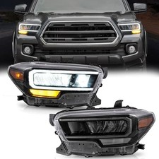 Full Led Headlights For 2015-2021 Toyota Tacoma Limitedtrd Black Headlamps Pair