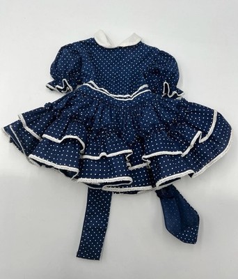 Martha s Miniatures We re Fussy Blue Swiss Dot size 3T Dress Vintage E