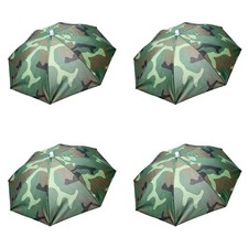 4PCS Head Umbrella Hats Folding Sun Rain Caps Fishing Free Hands Beach Colorf...