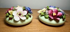 VINTAGE 2 x Denton Bone China England Candle Holder / Candlestick - Antique