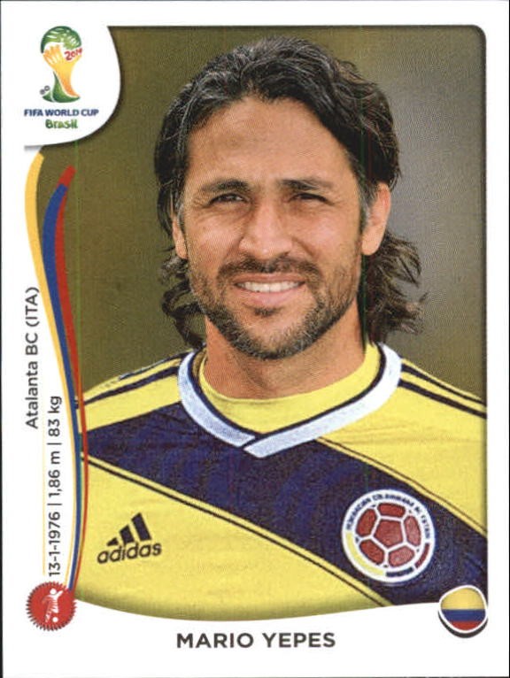 2014 Panini World Cup Stickers #187 Mario Yepes - SCR