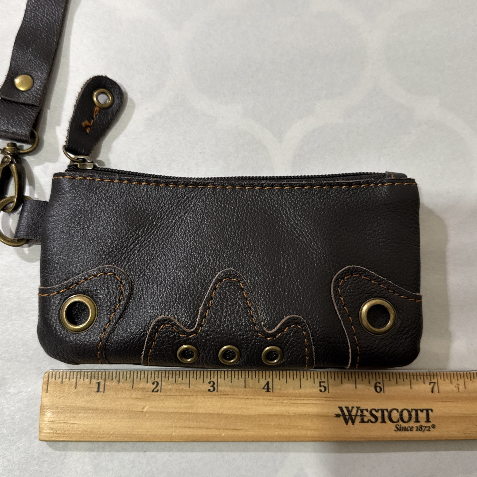 Ameri Women's Dark Brown Leather Wristlet Wallet … - image 8