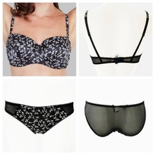Lepel Black Floral Padded Bra and/or Brief