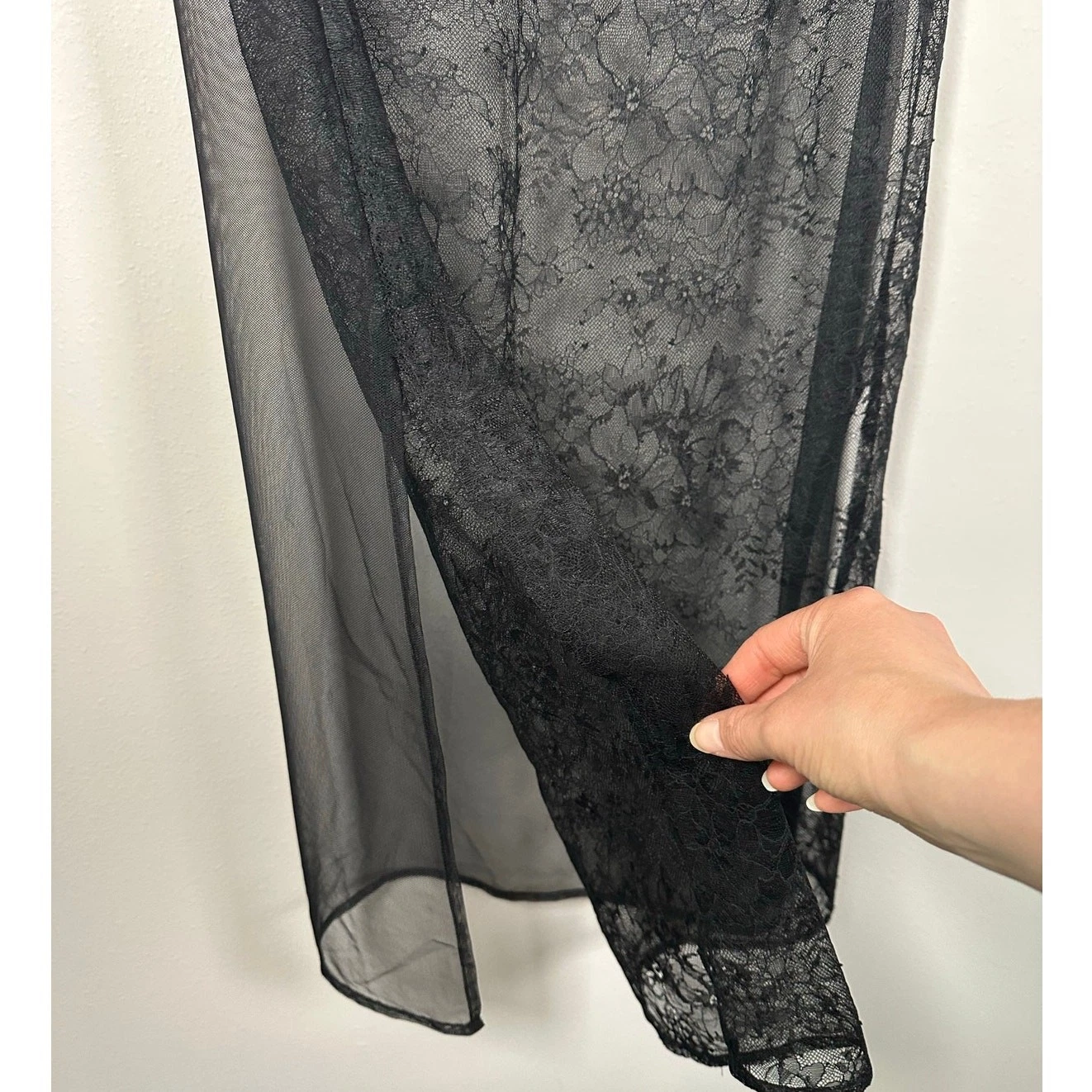 UNDERCOVER Abito donna Victoria's Secret nero maglia trasparente floreale girocollo slip grande