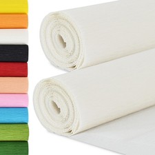 BEISHIDA White Crepe Paper Roll, 9.8 Inch Wide 8ft Long 2rolls, 2roll-white