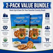 2 Pack Snack Factory Organic Original Pretzel Crisps, 28 oz