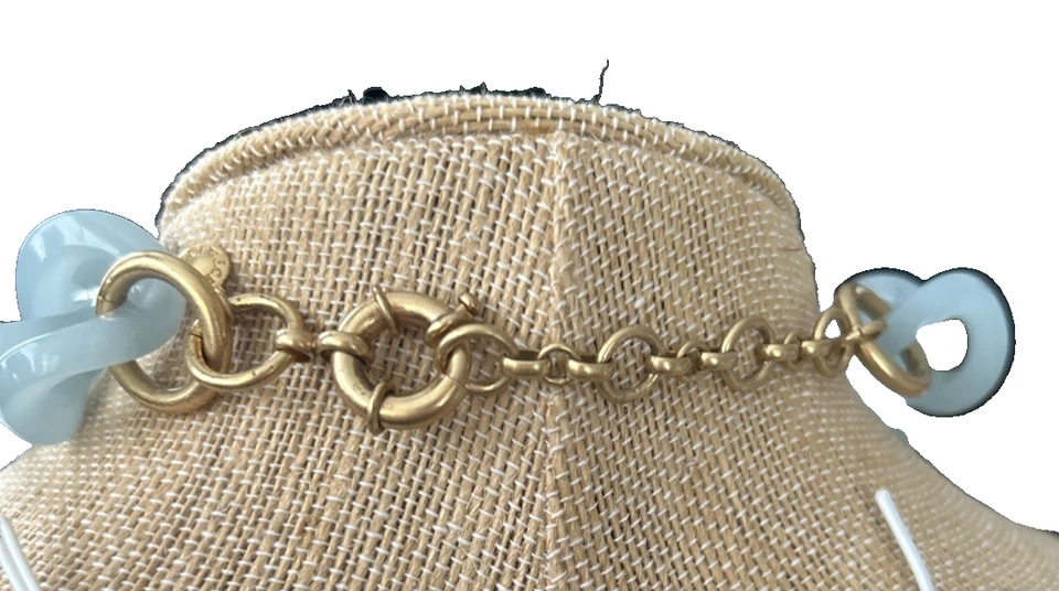 Collar de cadena de plástico grueso grande de 19" J Crew azul claro y gris remolino Foto 2 de 4
