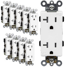 Industrial Grade Decorator Outlet, 20A 125V, Tamper-Resistant Duplex Receptacle,