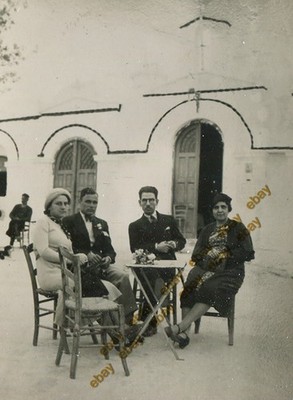 #54608 Greece 1930s. Two couples in an outdoor café. Photo