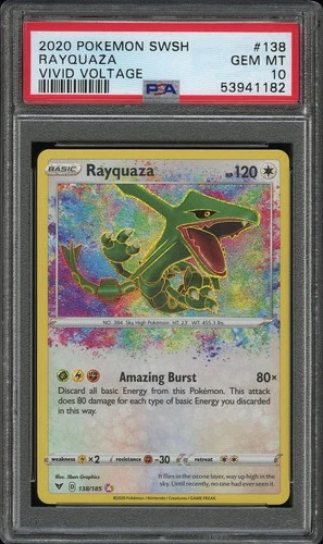 PSA 10 Rayquaza - 138/185 - Amazing Rare - Vivid Voltage  - Pokémon