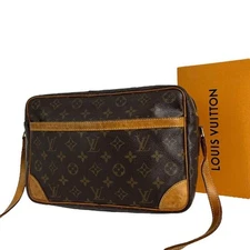 LOUIS VUITTON Monogram Troca d ero PM Shoulder Bag Brown Crossbody Authentic