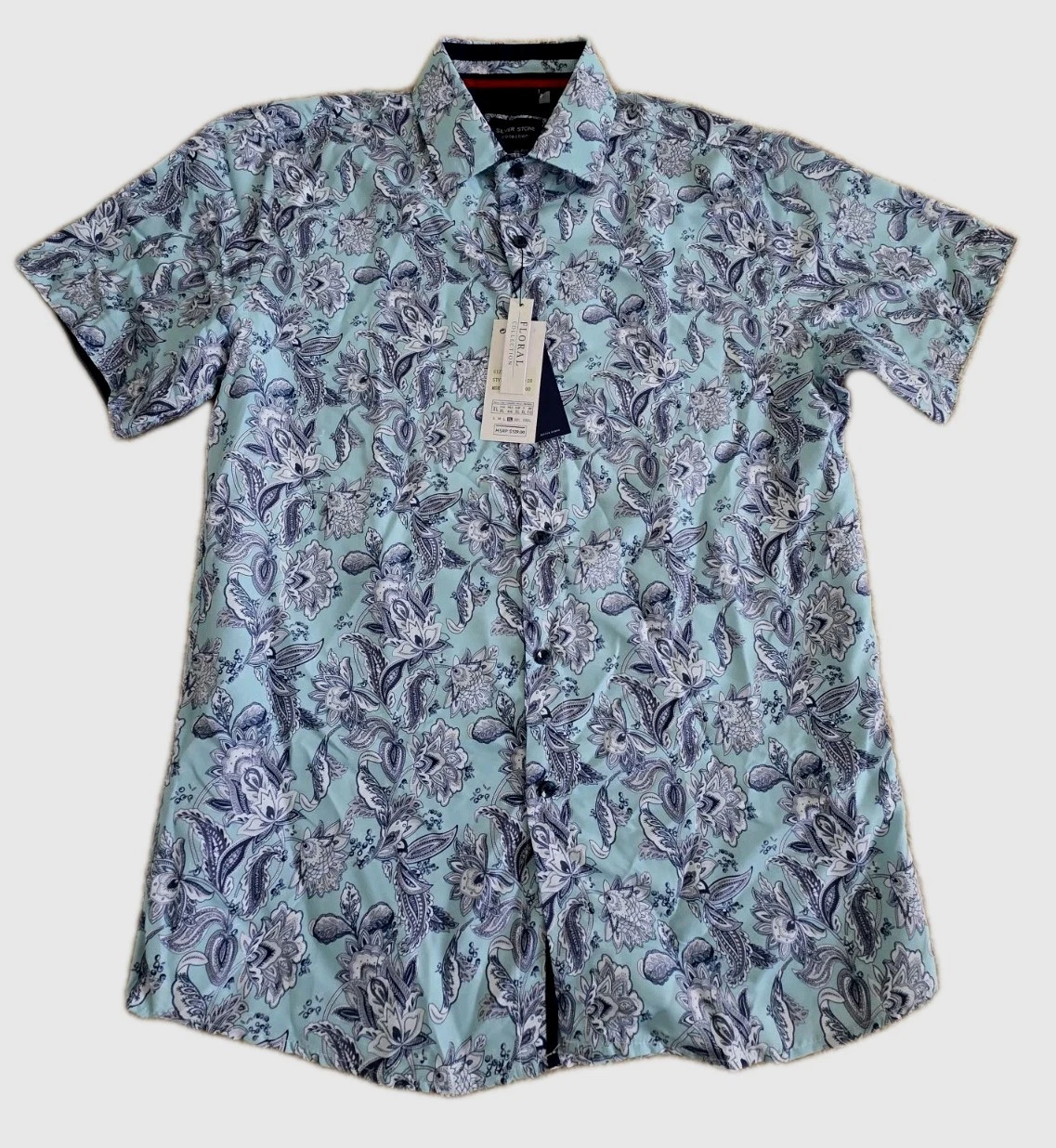 SILVER STONE COLLECTION Floral Print Shirt Mens Sz XL Short Sleeve