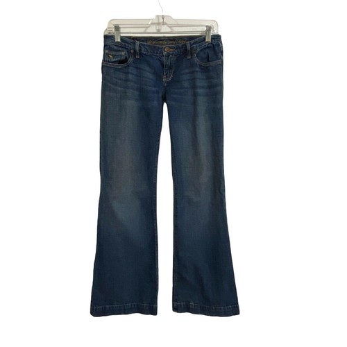 Vintage Y2K Abercrombie & Fitch Jeans Womens 30 x 32 Wide Leg Low Rise Denim - Picture 2 of 8