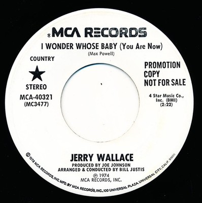 JERRY WALLACE - I WONDER WHO'S BABY / MAKE HAY WHILE THE SUN SHINES 45 Record VG