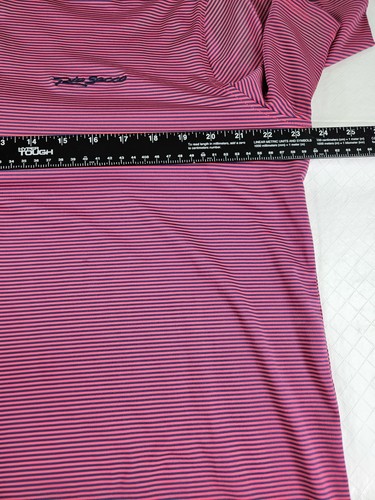 Grayson Golf Polo Shirt Men L Dark Pink Navy Stripe Rio Secco Short Sleeve Logo - Picture 7 of 15