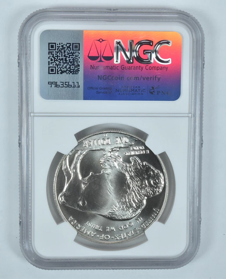 2001-D Buffalo Commemorative Silver Dollar MS69 NGC Brown Label *3963 - Image 2 of 4