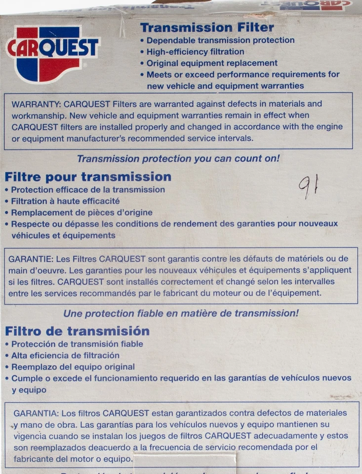 Kit de junta de filtro de transmisión CarQuest para Toyota Avalon modelo 96020 1995-2004 Foto 4 de 4