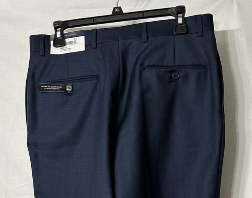 Pantaloni eleganti Tommy Hilfiger Tyler uomo blu lana peggiorata nuovi con etichette taglia 32x32 - Foto 8 di 10