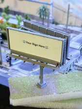 HO Scale Double-Sided, Center Pole Billboard for Model Train Layout Scenery