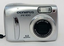 Olympus FE-100 4.0MP Compact Digital Camera Video Silver Tested Working