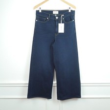 FRAME Le Slim Palazzo Jeans Womens Size 30 NWT Wide Leg Cropped Dark Wash Denim