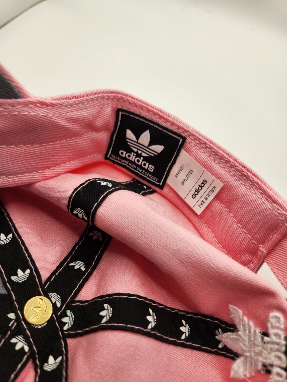 Adidas Hat Cap Womens Back Strap One Size Pink White Trefoil Logo thumbnail 6