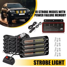 Led White Amber Strobe Flashing Warning Emergency Light 18 Strobe Universal Mode