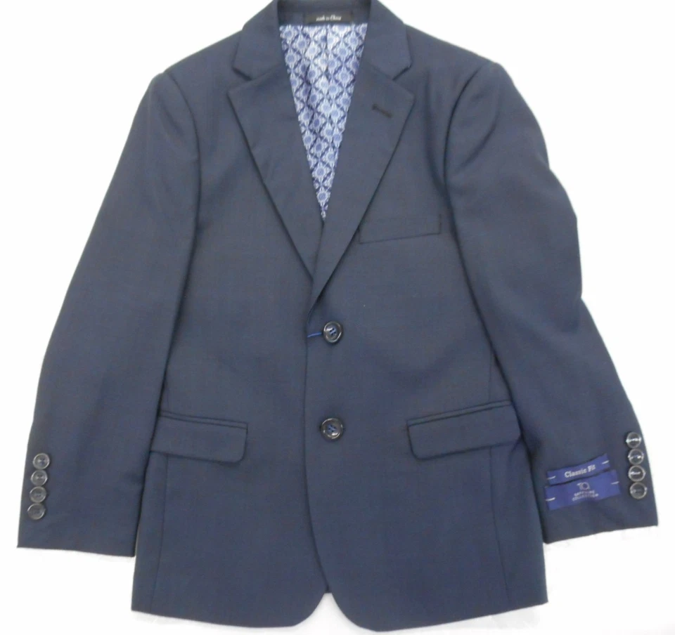 T.O. para niños Chaqueta y pantalones de zafiro azul marino traje de 2 piezas clásico y cusky tallas 8-20 Foto 2 de 4