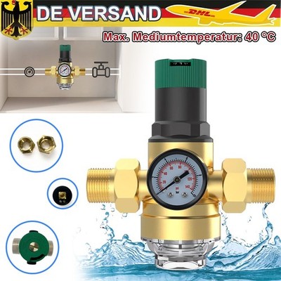 Druckminderer mit Manometer SIEBFILTER 10Bar radial DN20 3/4'', DN25 1'' DE