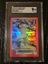 2022 Topps Chrome Update Julio Rodriguez Red Rookie Debut /25 PSA 9 #USC165