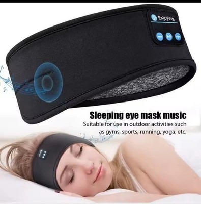 Enjoying Bluetooth 5.0 Sleep Headphones Eye Mask, Washable, Black/Gray