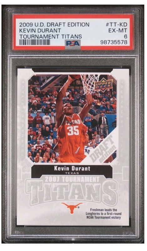 2009 UD Draft Edition #TT-KD Kevin Durant PSA 6 EX-MT LONGHORNS LOW POP