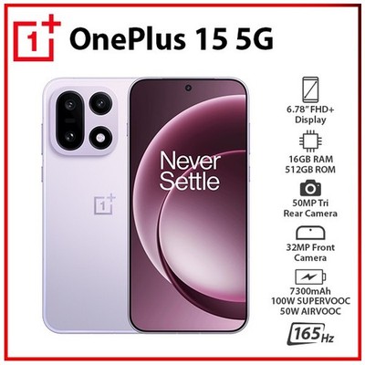 (New) OnePlus 15 5G 16GB+512GB VIOLET Dual SIM Global Ver. Android Mobile Phone