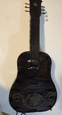Metal  Guitar Shape Wine Cork Cage/container Home Decor 21''