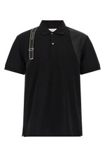 ALEXANDER MCQUEEN Black Harness Polo Shirt New Authentic