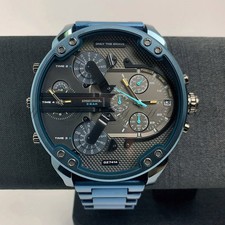 New DIESEL DZ7414 Mr. Daddy 2.0 Chronograph Quartz Analog Grey Dial Men's Watch